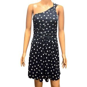 MOA MOA Black & White Polka One Shoulder Dress MEDIUM
